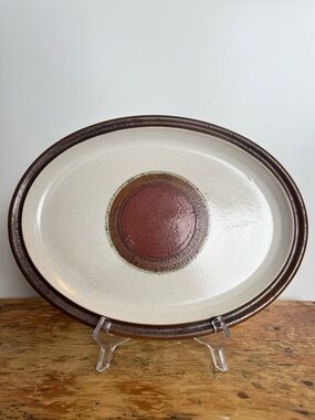 Denby Potter's Wheel Rust oval serving platter, England between 1974 - 1987